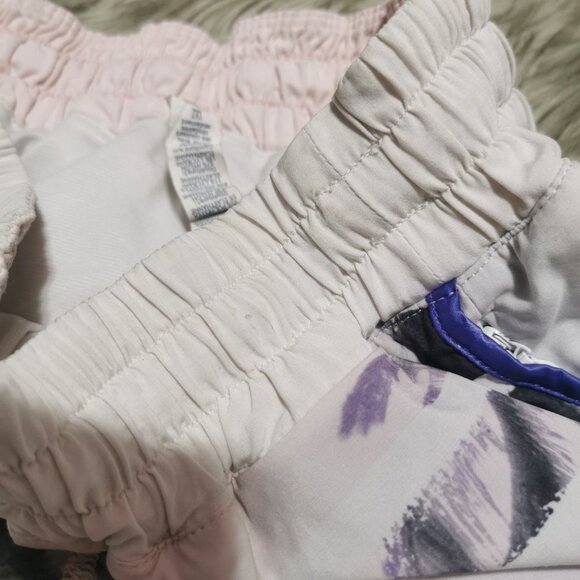 Lululemon Athletica White and Blue Athletic Shorts Retro Design - Picture 5 of 11